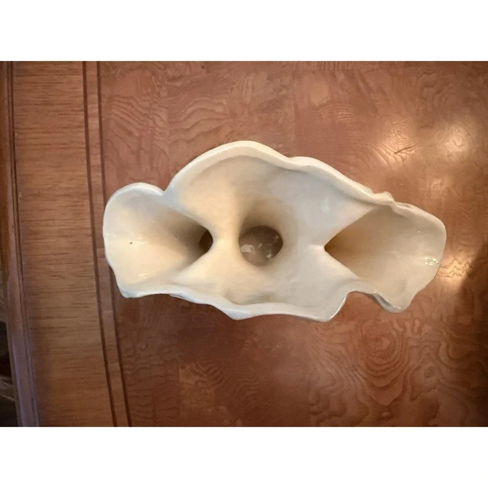 Vintage McCoy White Triple Calla Lily Vase